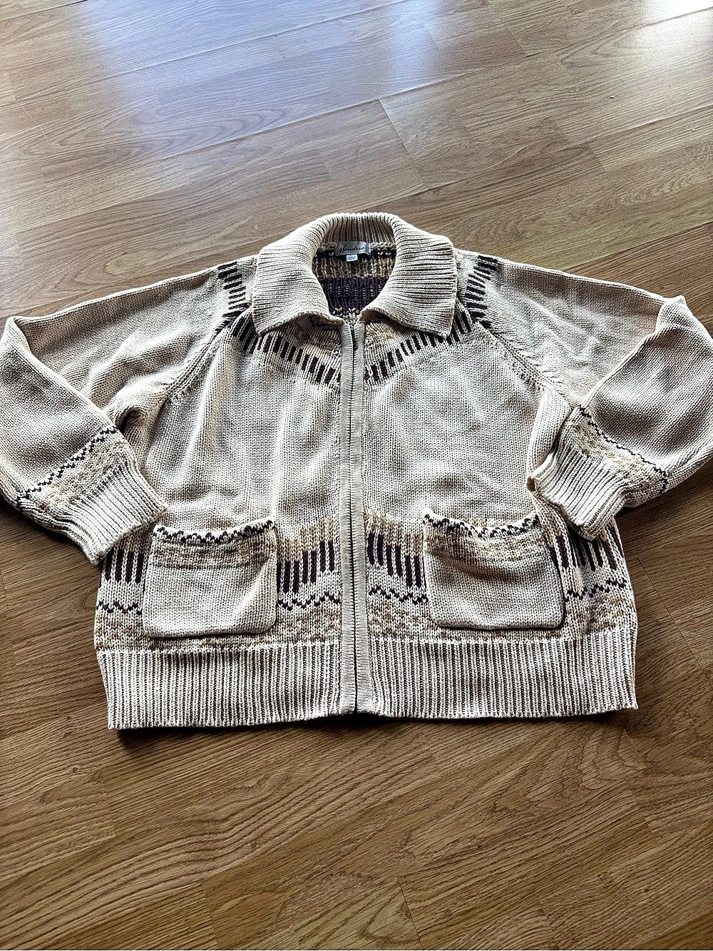 Rodeo Quincy Cotton-Wool Horse Zip-Up Cardigan